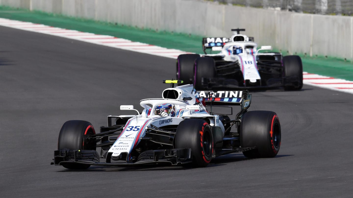 Sergey Sirotkin, Williams FW41 and Lance Stroll, Williams FW41 at Formula One World Championship, Rd19, Mexican Grand Prix, Practice, Circuit Hermanos Rodriguez, Mexico City, Mexico, Friday 26 October 2018.