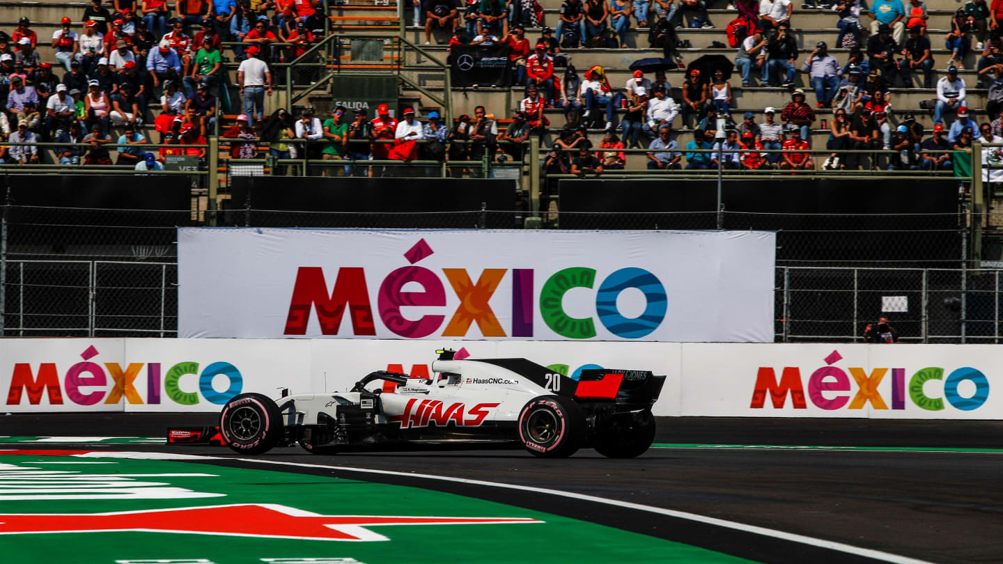 Kevin Magnussen, Haas F1 Team VF-18 at Formula One World Championship, Rd19, Mexican Grand Prix,
