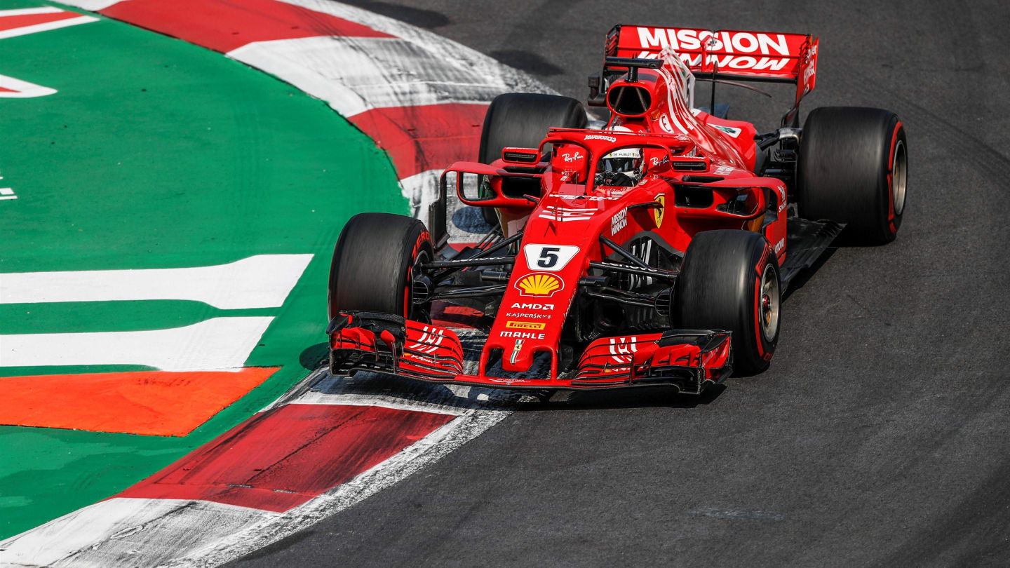 Sebastian Vettel, Ferrari SF71H at Formula One World Championship, Rd19, Mexican Grand Prix, Practice, Circuit Hermanos Rodriguez, Mexico City, Mexico, Friday 26 October 2018.