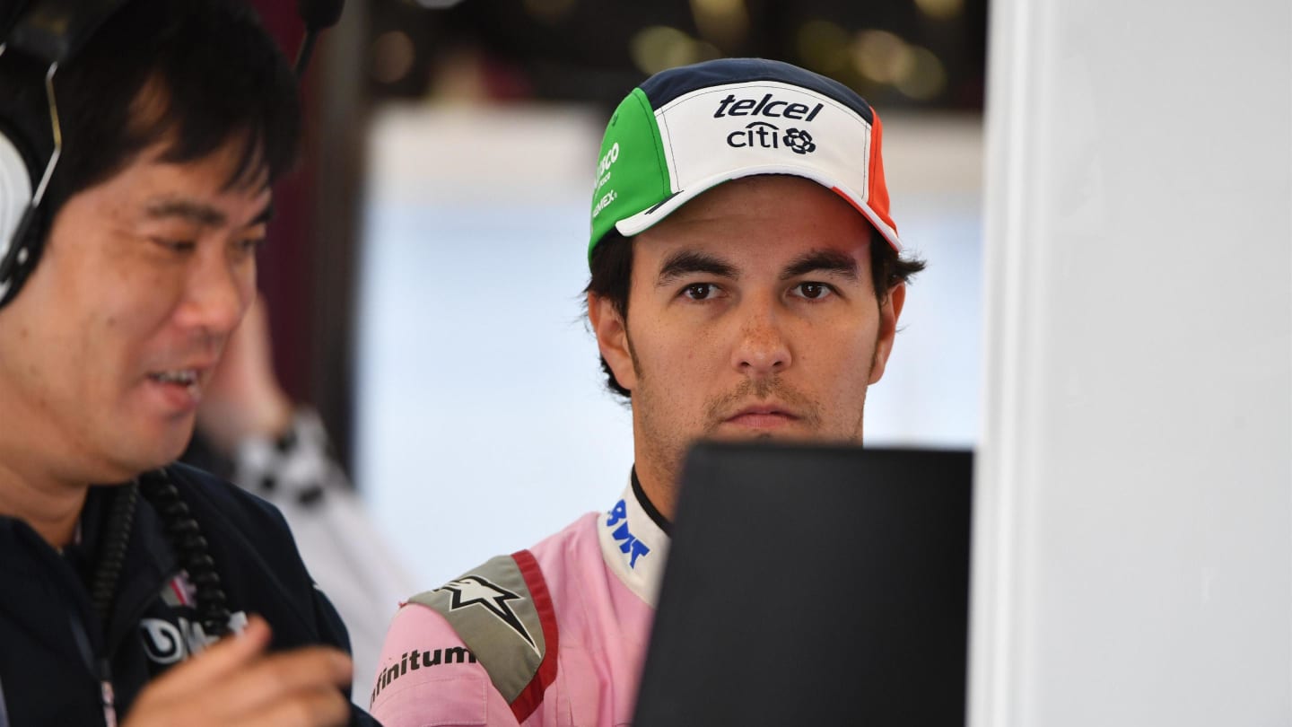Sergio Perez, Racing Point Force India at Formula One World Championship, Rd19, Mexican Grand Prix, Qualifying, Circuit Hermanos Rodriguez, Mexico City, Mexico, Saturday 27 October 2018.