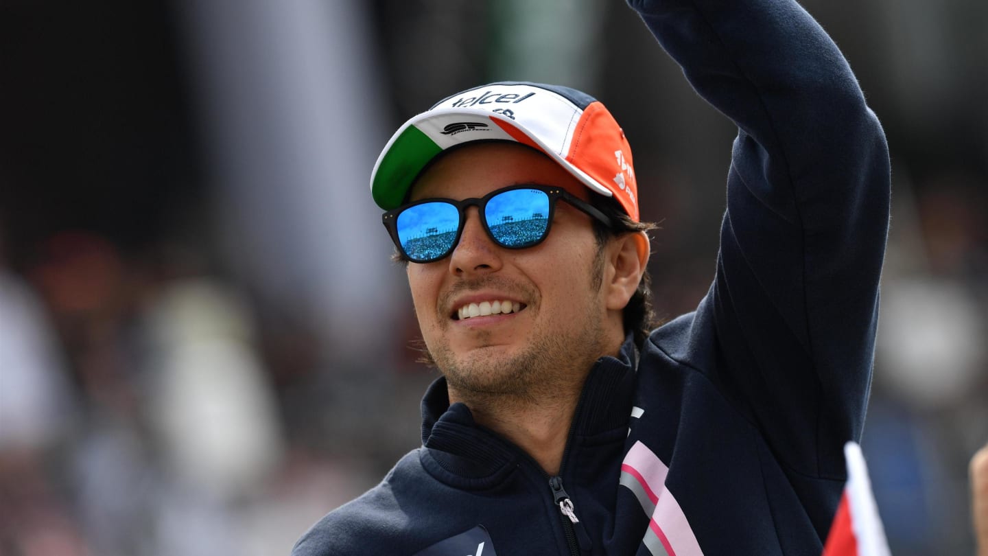 Sergio Perez, Racing Point Force India on the drivers parade at Formula One World Championship,