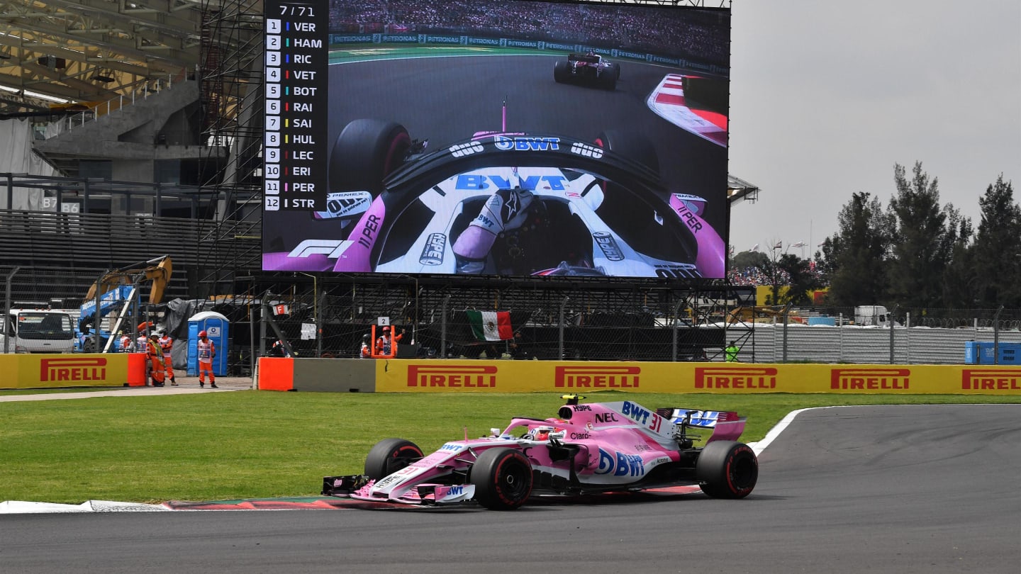 Esteban Ocon, Racing Point Force India VJM11 at Formula One World Championship, Rd19, Mexican Grand