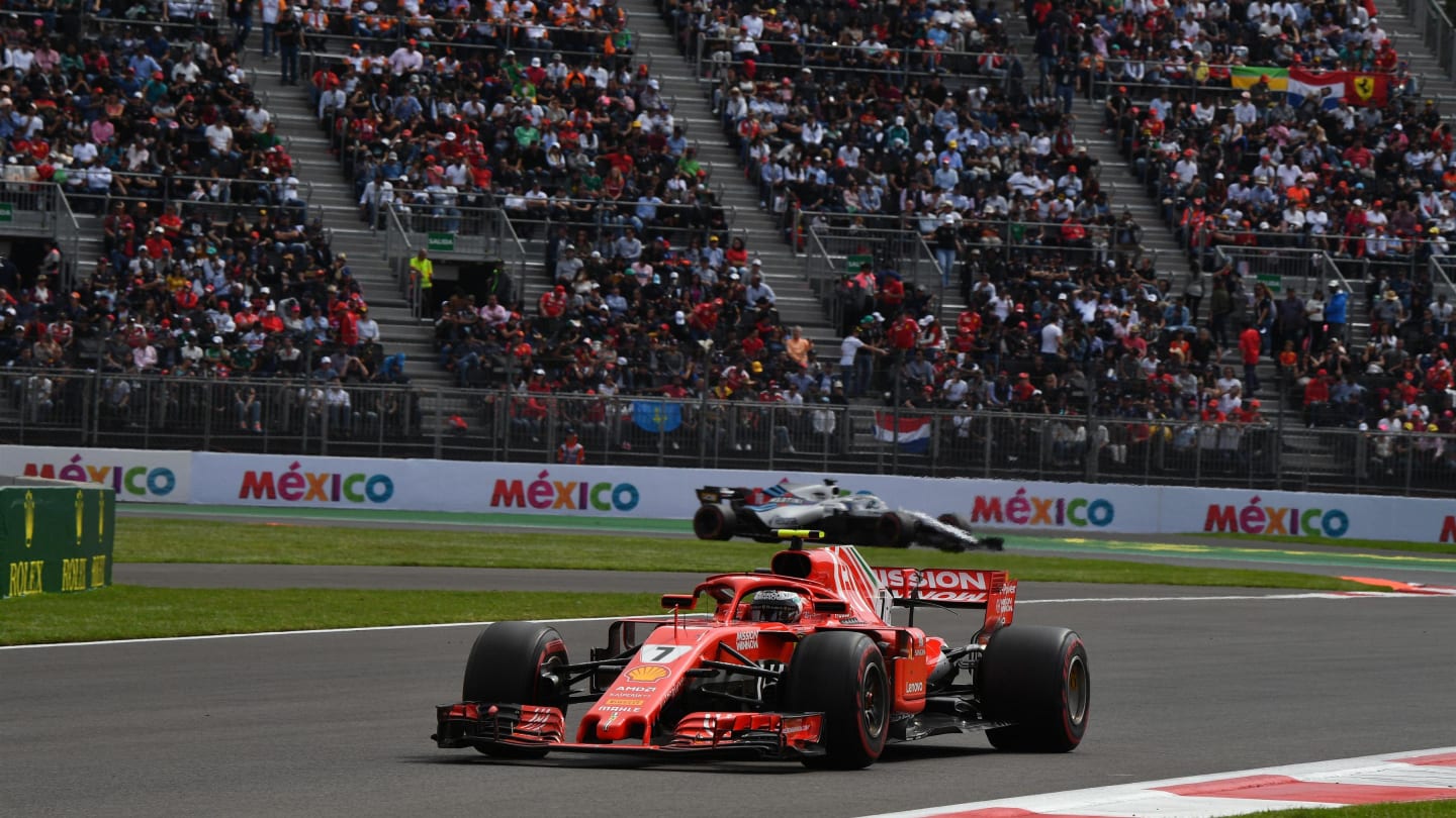 Kimi Raikkonen, Ferrari SF71H at Formula One World Championship, Rd19, Mexican Grand Prix, Race, Circuit Hermanos Rodriguez, Mexico City, Mexico, Sunday 28 October 2018.
