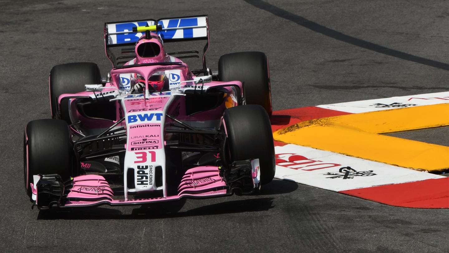 Esteban Ocon (FRA) Force India VJM11 at Formula One World Championship, Rd6, Monaco Grand Prix, Qualifying, Monte-Carlo, Monaco, Saturday 26 May 2018. © Mark Sutton/Sutton Images