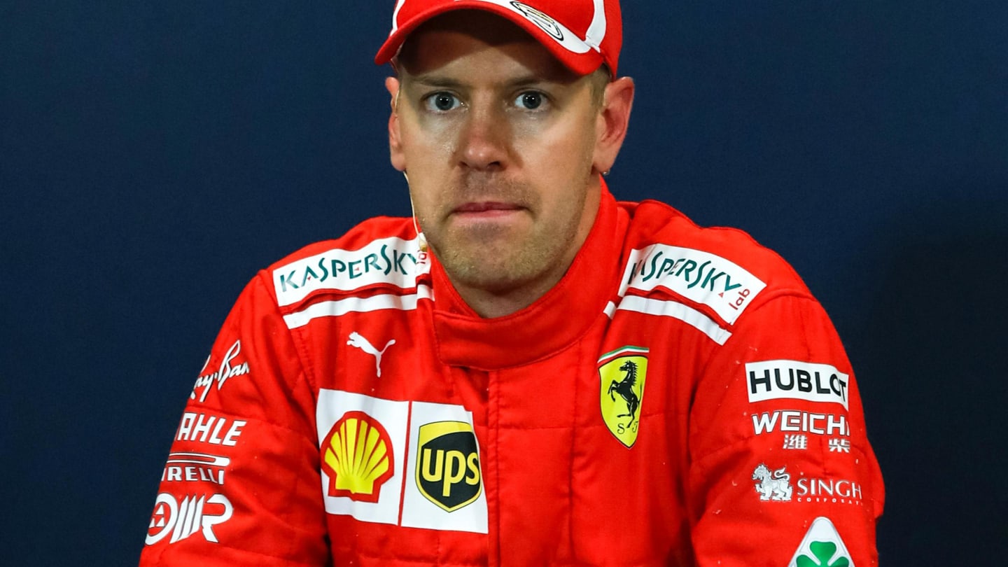 Sebastian Vettel (GER) Ferrari in the Press Conference at Formula One World Championship, Rd6, Monaco Grand Prix, Qualifying, Monte-Carlo, Monaco, Saturday 26 May 2018. © Manuel Goria/Sutton Images