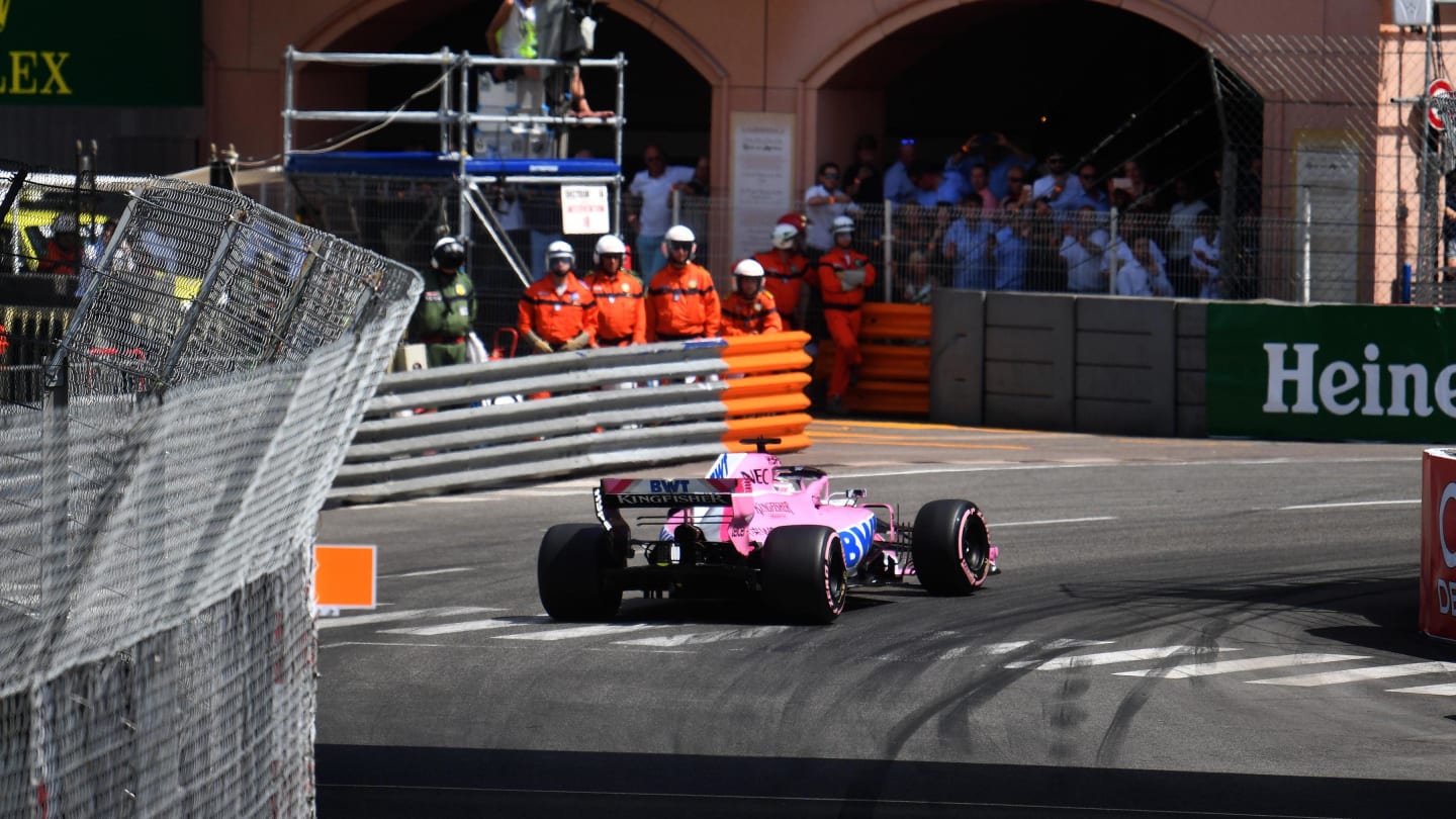 Sergio Perez (MEX) Force India VJM11 at Formula One World Championship, Rd6, Monaco Grand Prix, Qualifying, Monte-Carlo, Monaco, Saturday 26 May 2018. © Mark Sutton/Sutton Images