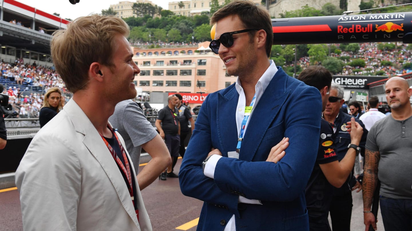 Nico Rosberg (GER) Mercedes-Benz Ambassador and Tom Brady (USA) NFL Player at Formula One World Championship, Rd6, Monaco Grand Prix, Race, Monte-Carlo, Monaco, Sunday 27 May 2018. © Mark Sutton/Sutton Images