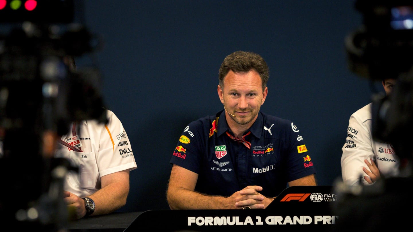 Christian Horner (GBR) Red Bull Racing Team Principal in the Press Conference at Formula One World Championship, Rd6, Monaco Grand Prix, Practice, Monte-Carlo, Monaco, Thursday 24 May 2018. © Manuel Goria/Sutton Images