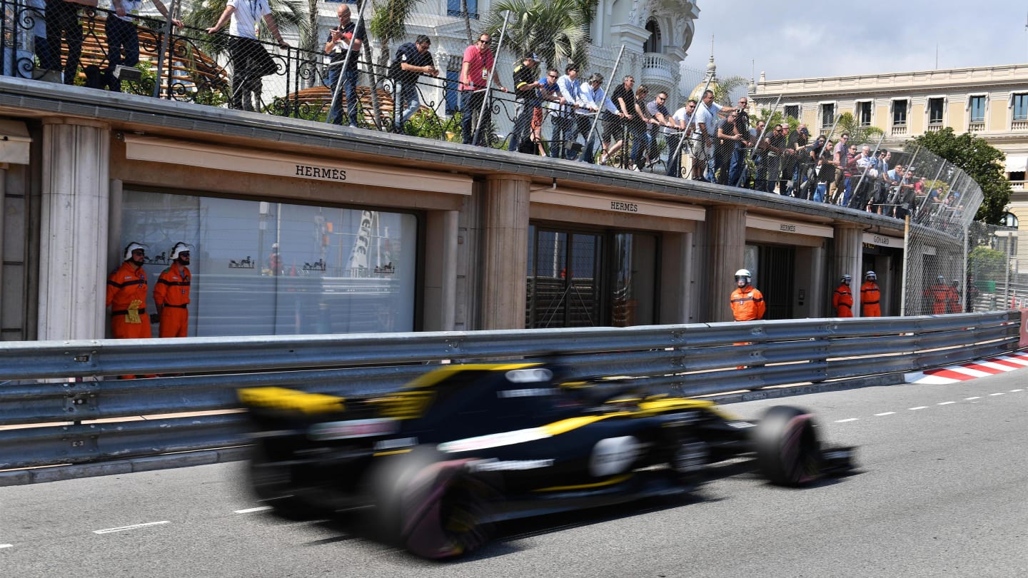 Nico Hulkenberg (GER) Renault Sport F1 Team RS18 at Formula One World Championship, Rd6, Monaco Grand Prix, Practice, Monte-Carlo, Monaco, Thursday 24 May 2018. © Mark Sutton/Sutton Images
