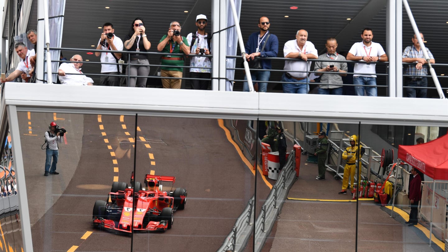 Kimi Raikkonen (FIN) Ferrari SF-71H at Formula One World Championship, Rd6, Monaco Grand Prix, Practice, Monte-Carlo, Monaco, Thursday 24 May 2018. © Mark Sutton/Sutton Images