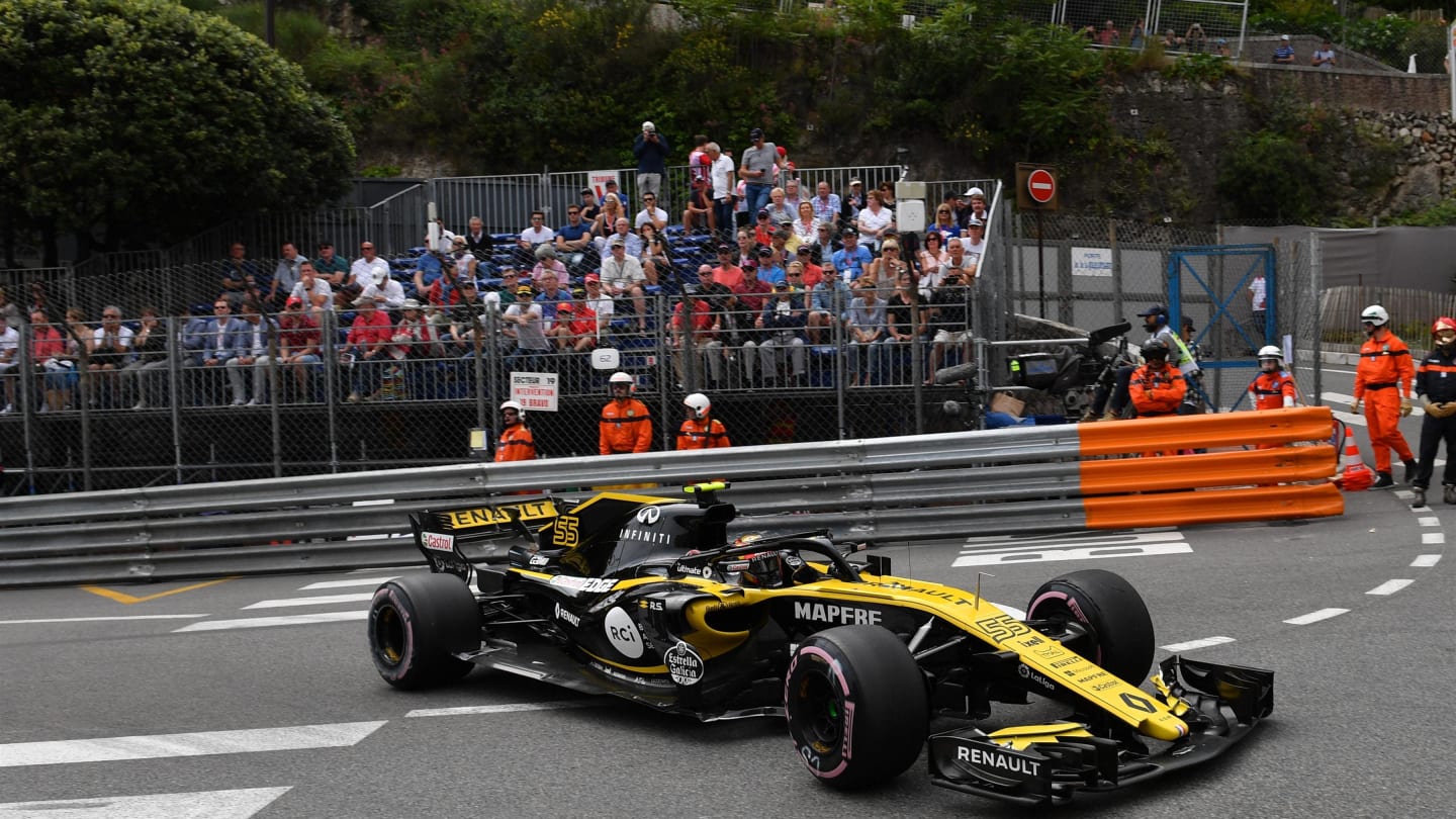 Carlos Sainz (ESP) Renault Sport F1 Team RS18 at Formula One World Championship, Rd6, Monaco Grand Prix, Practice, Monte-Carlo, Monaco, Thursday 24 May 2018. © Mark Sutton/Sutton Images