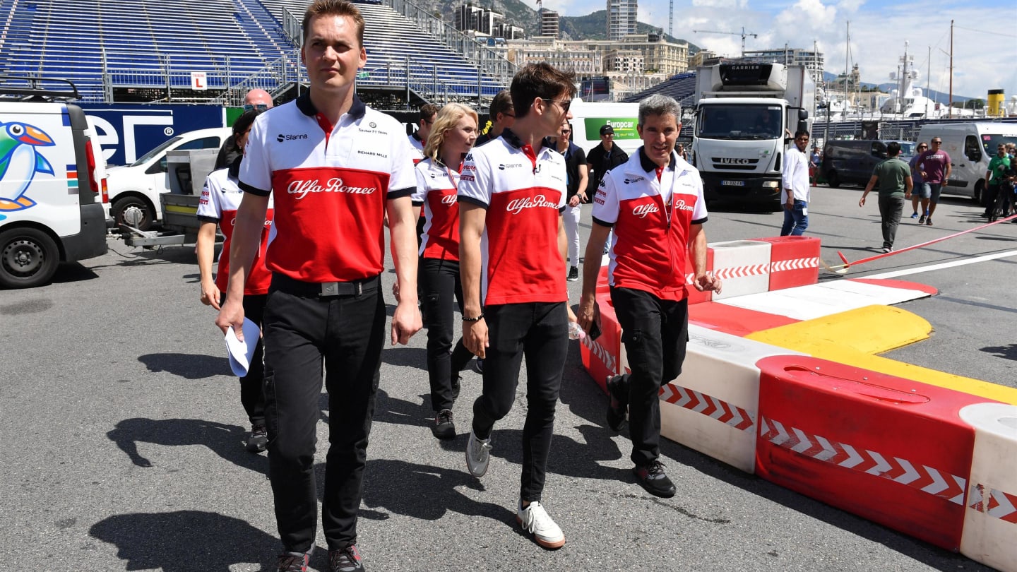 Charles Leclerc (MON) Alfa Romeo Sauber F1 Team walks the track at Formula One World Championship, Rd6, Monaco Grand Prix, Preparations, Monte-Carlo, Monaco, Wednesday 23 May 2018. © Mark Sutton/Sutton Images