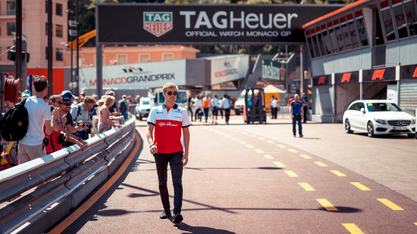 Marcus Ericsson (SWE) Alfa Romeo Sauber F1 Team walks the track at Formula One World Championship, Rd6, Monaco Grand Prix, Preparations, Monte-Carlo, Monaco, Wednesday 23 May 2018. © Manuel Goria/Sutton Images