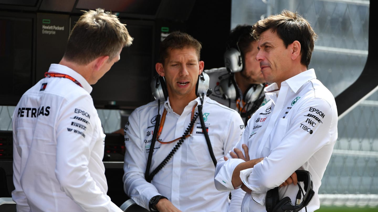 James Allison, Mercedes AMG F1 Technical Director, Matt Deane, Mercedes AMG F1 Chief Mechanic and