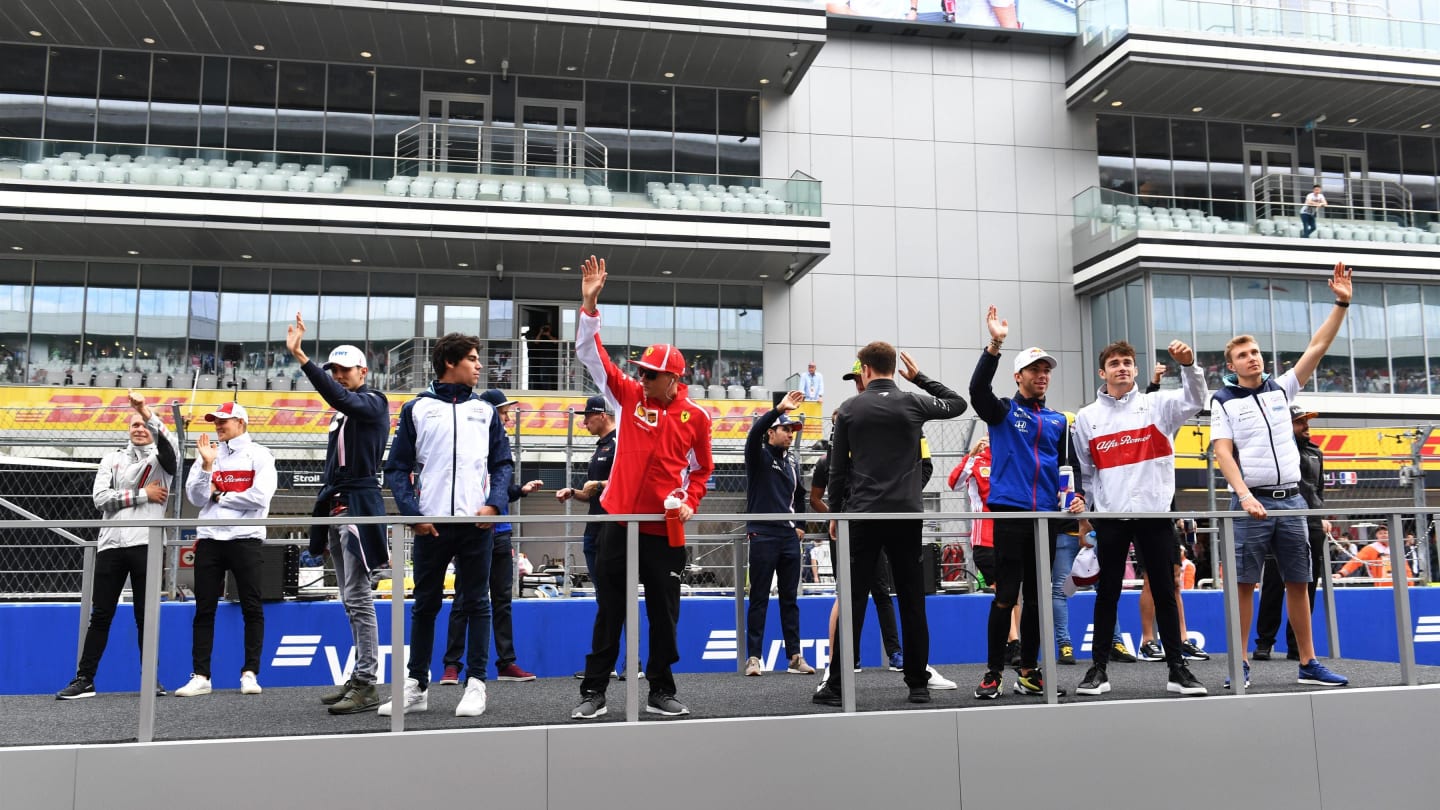 Drivers parade at Formula One World Championship, Rd16, Russian Grand Prix, Race, Sochi Autodrom,