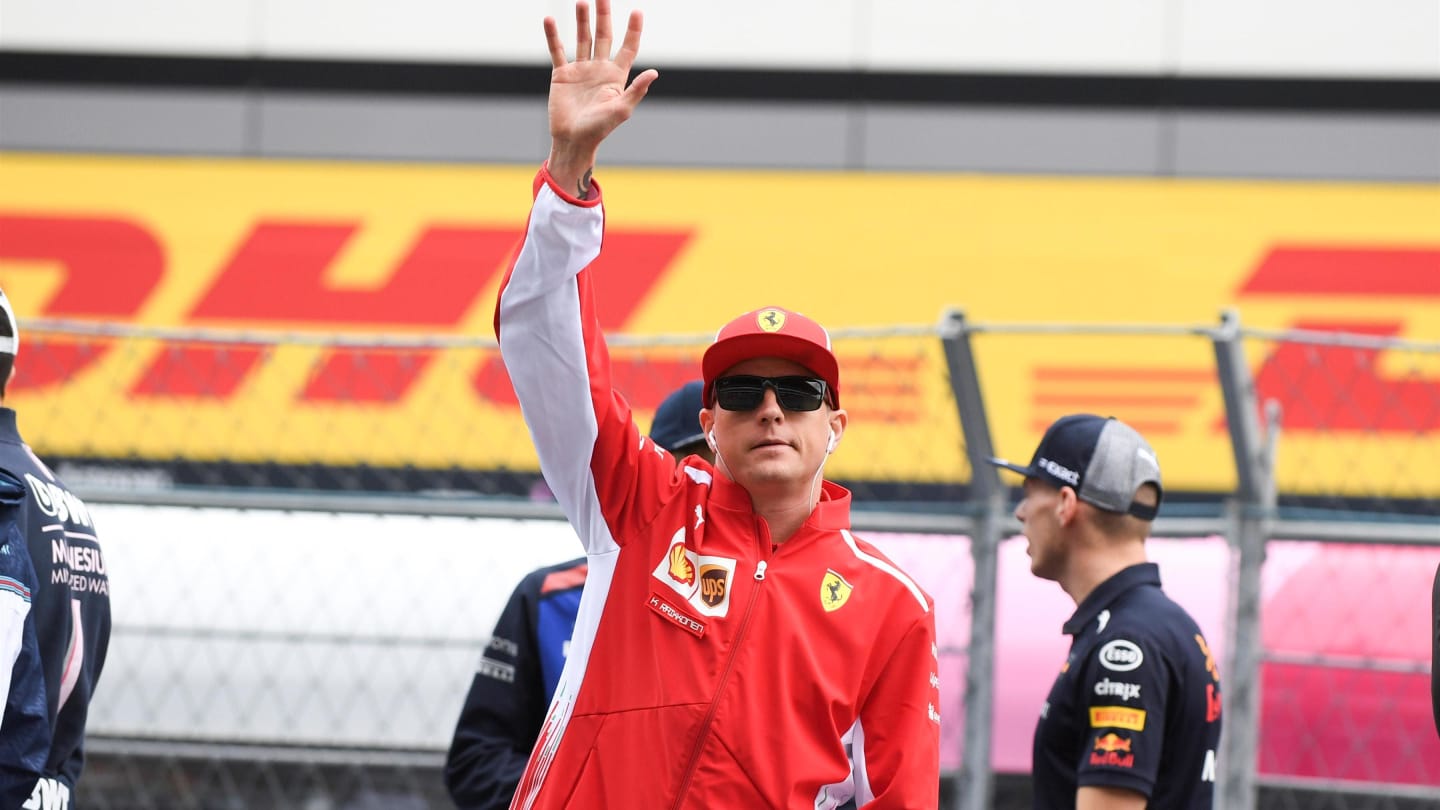 Kimi Raikkonen, Ferrari on the drivers parade at Formula One World Championship, Rd16, Russian