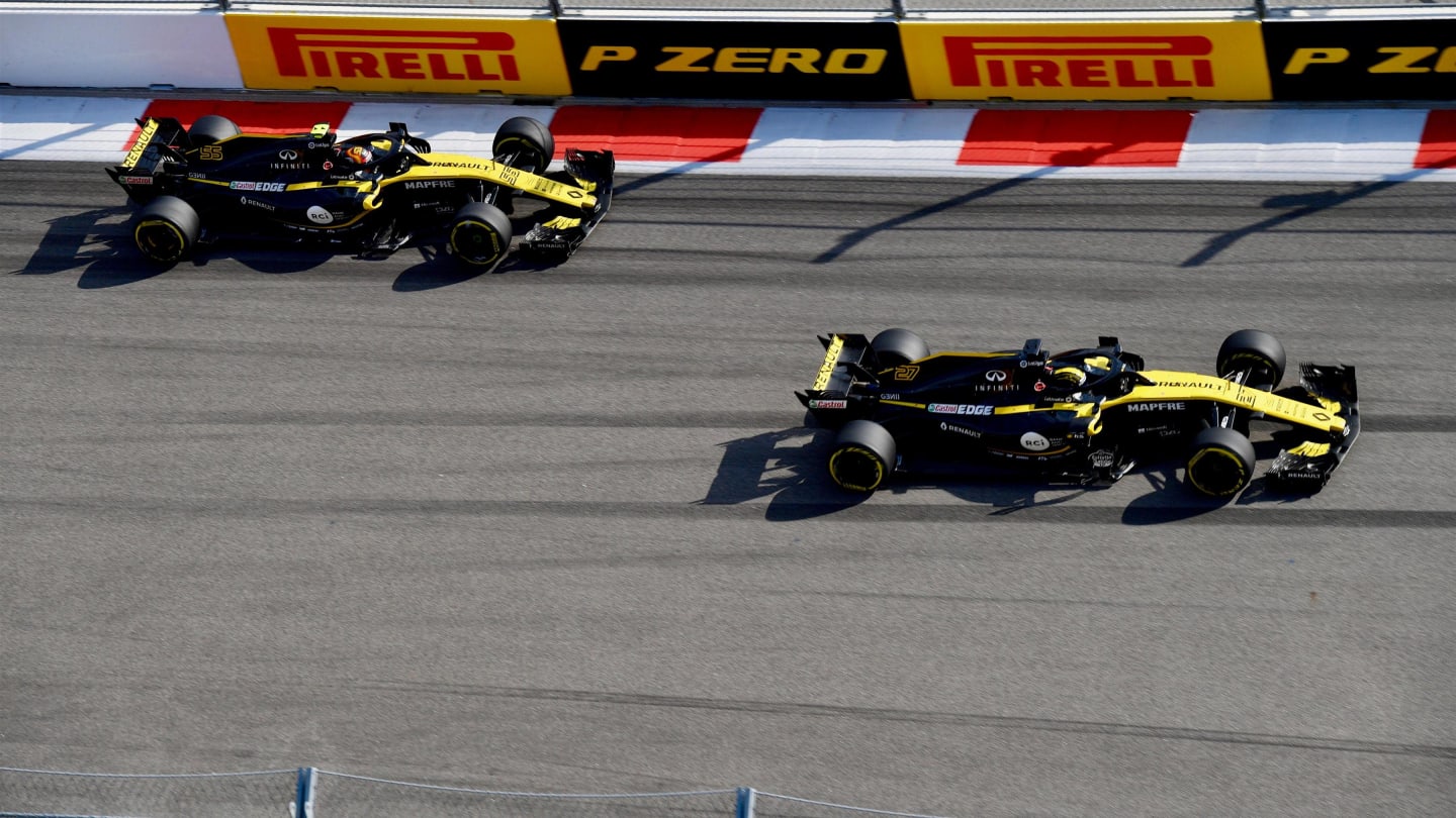 Nico Hulkenberg, Renault Sport F1 Team R.S. 18 and Carlos Sainz Jr, Renault Sport F1 Team R.S. 18