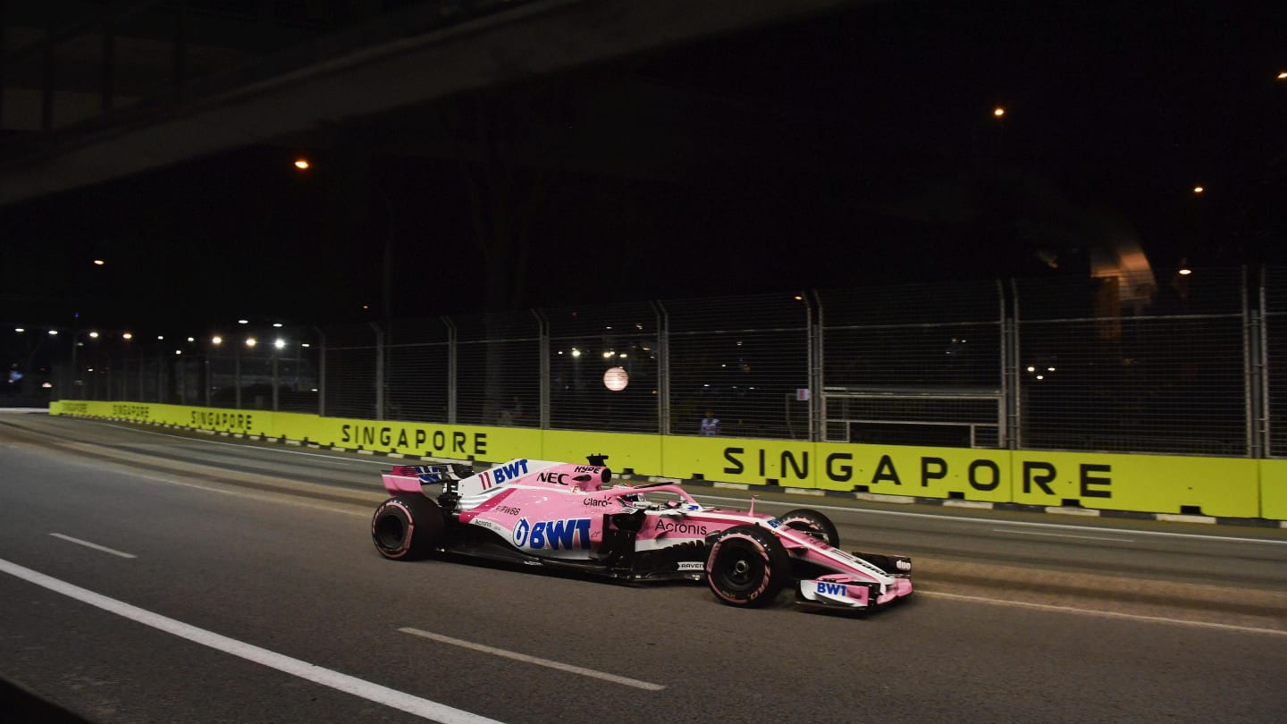 Sergio Perez, Racing Point Force India VJM11 at Formula One World Championship, Rd15, Singapore
