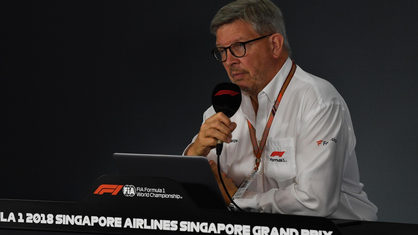 Ross Brawn, Formula One Managing Director of Motorsports in a Press Conference at Formula One World