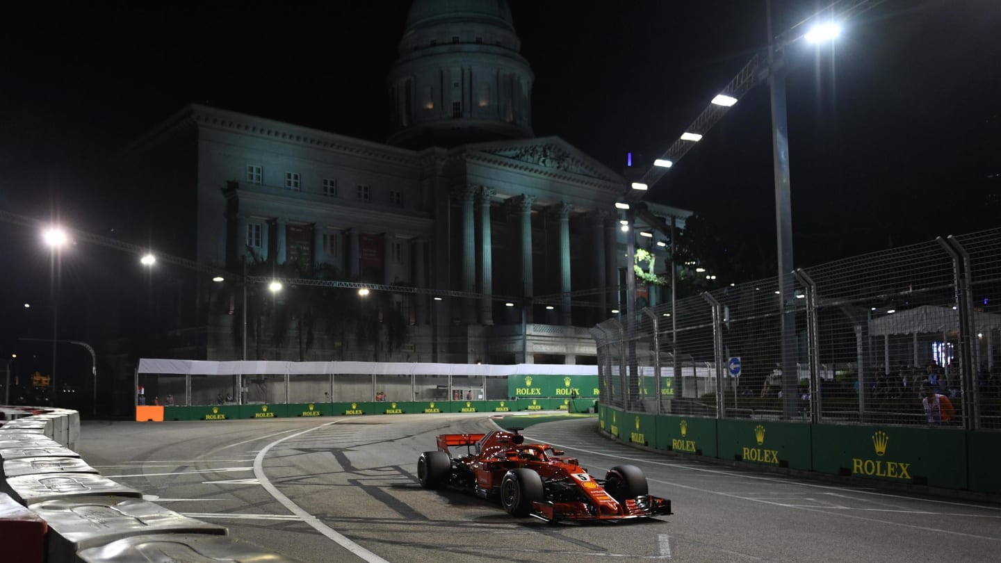 Sebastian Vettel, Ferrari SF71H at Formula One World Championship, Rd15, Singapore Grand Prix,