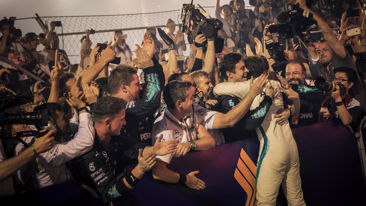 Race winner Lewis Hamilton, Mercedes AMG F1 celebrates in parc ferme at Formula One World