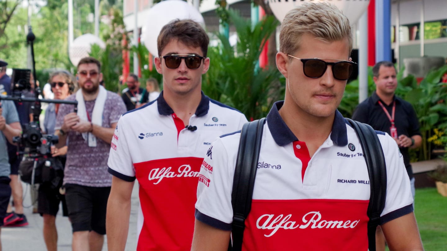 Marcus Ericsson, Alfa Romeo Sauber F1 Team and Charles Leclerc, Alfa Romeo Sauber F1 Team at