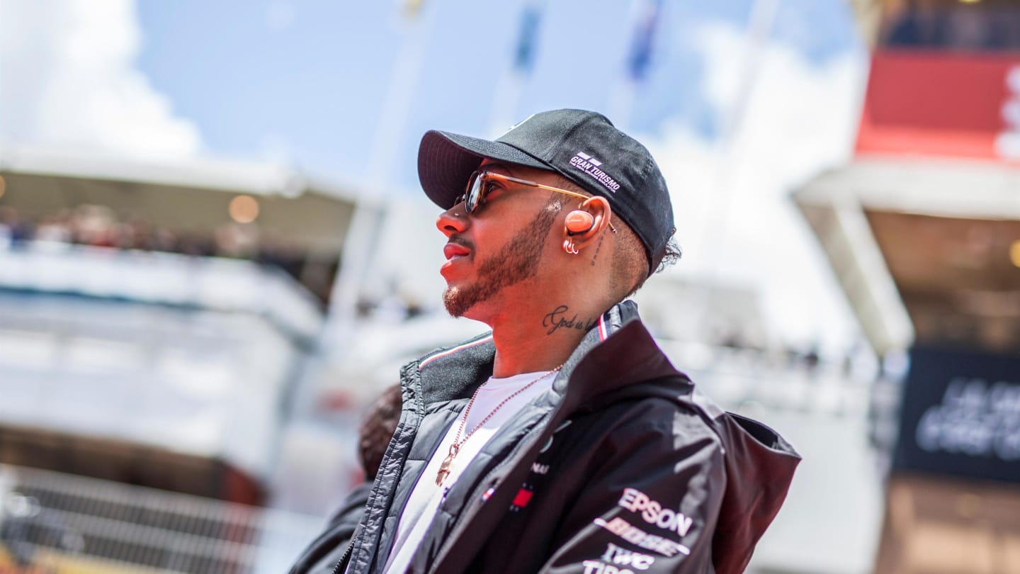 Lewis Hamilton (GBR) Mercedes-AMG F1 on the drivers parade at Formula One World Championship, Rd5, Spanish Grand Prix, Race, Barcelona, Spain, Sunday 13 May 2018. © Manuel Goria/Sutton Images