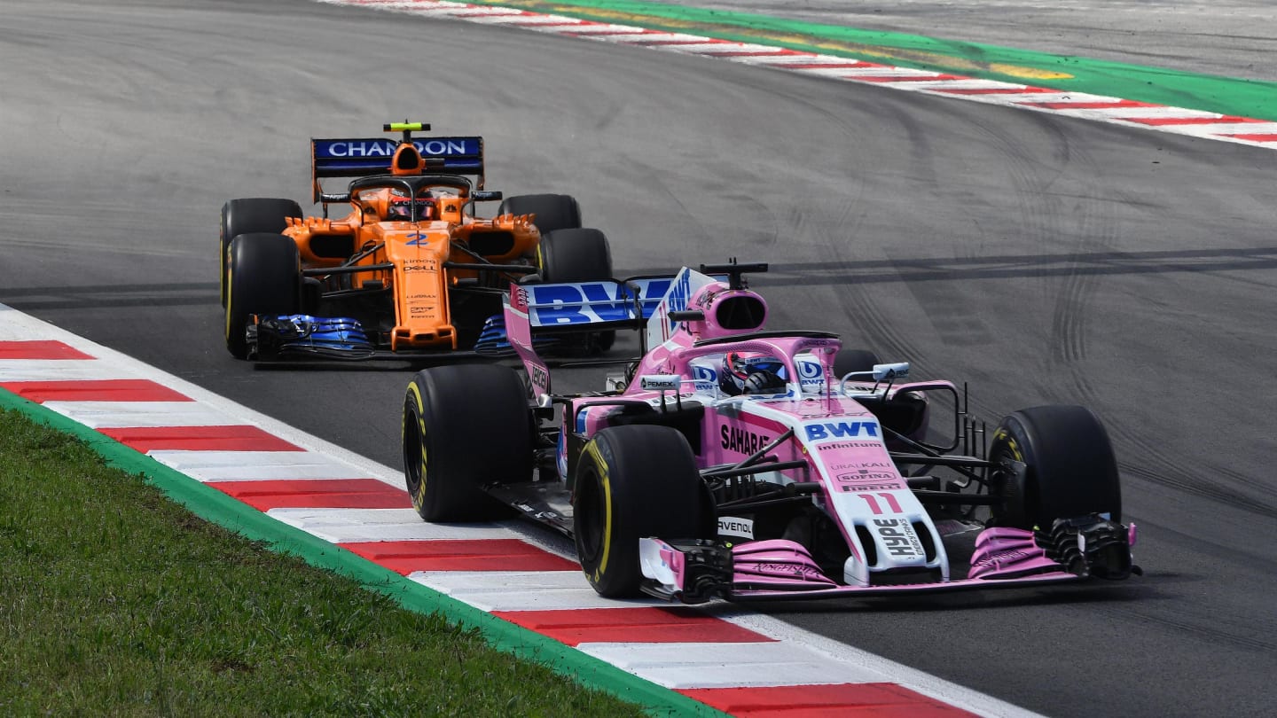 Sergio Perez (MEX) Force India VJM11 at Formula One World Championship, Rd5, Spanish Grand Prix, Race, Barcelona, Spain, Sunday 13 May 2018. © Mark Sutton/Sutton Images