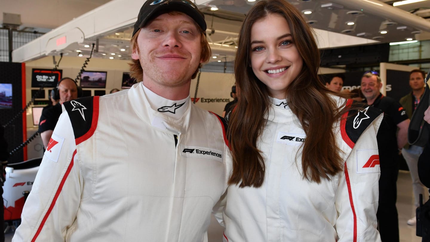 F1 Experiences 2-Seater passengers Rupert Grint (GBR) Actor and Barbara Palvin HUN) Model at Formula One World Championship, Rd5, Spanish Grand Prix, Race, Barcelona, Spain, Sunday 13 May 2018. © Mark Sutton/Sutton Images