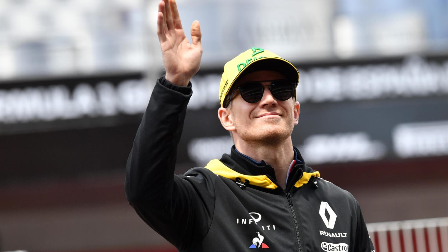Nico Hulkenberg (GER) Renault Sport F1 Team on the drivers parade at Formula One World Championship, Rd5, Spanish Grand Prix, Race, Barcelona, Spain, Sunday 13 May 2018. © Jerry Andre/Sutton Images