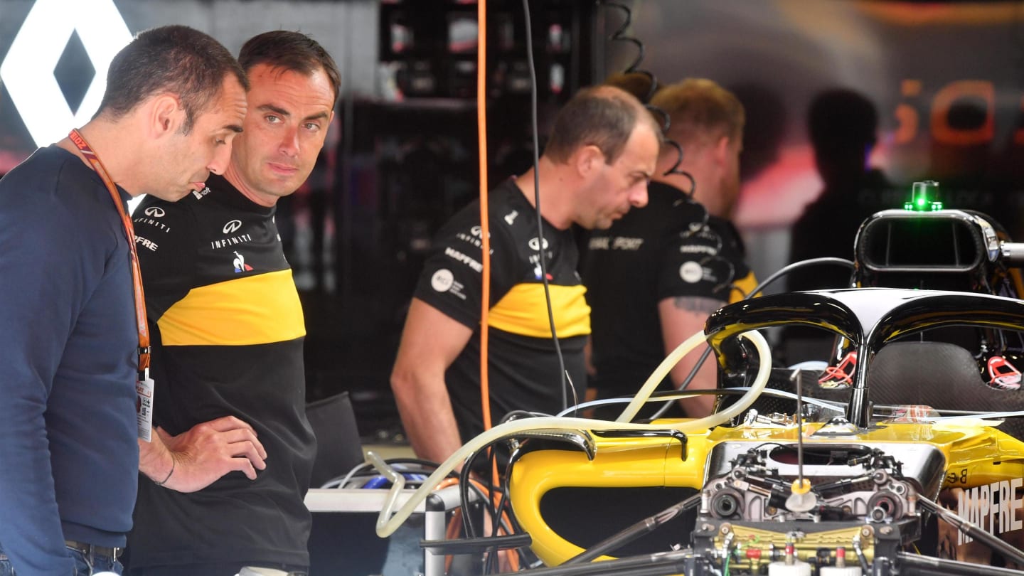 Cyril Abiteboul (FRA) Renault Sport F1 Managing Director in the garage at Formula One World Championship, Rd5, Spanish Grand Prix, Preparations, Barcelona, Spain, Thursday 10 May 2018. © Mark Sutton/Sutton Images