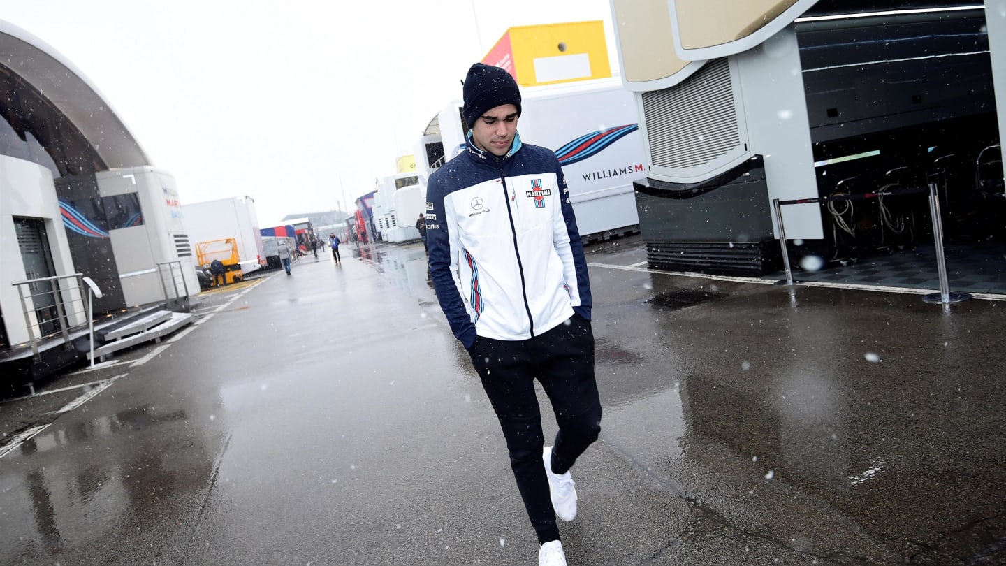 Lance Stroll (CDN) Williams as snow stops testing on day three at Formula One Testing, Day Three, Barcelona, Spain, 28 February 2018. © Jerry Andre/Sutton Images