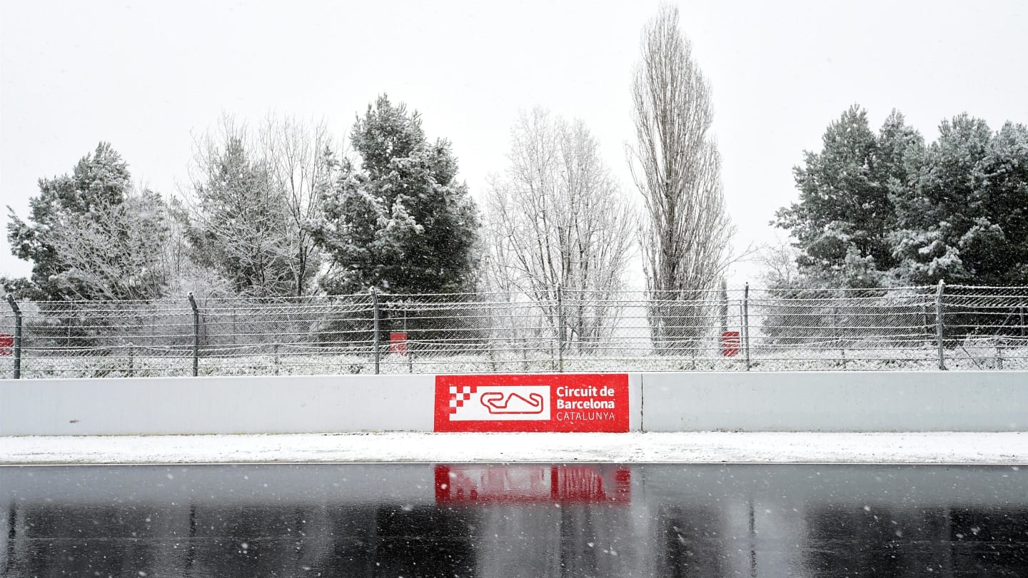Snow stops testing on day three at Formula One Testing, Day Three, Barcelona, Spain, 28 February 2018. © Jerry Andre/Sutton Images