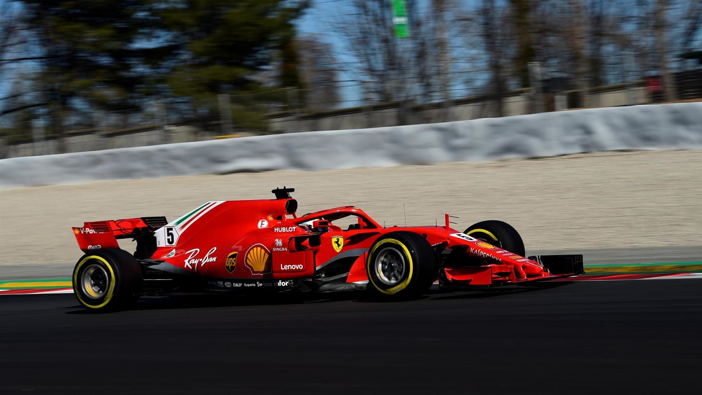 Sebastian Vettel (GER) Ferrari SF-71H at Formula One Testing, Day One, Barcelona, Spain, 6 March 2018. © Jerry Andre/Sutton Images