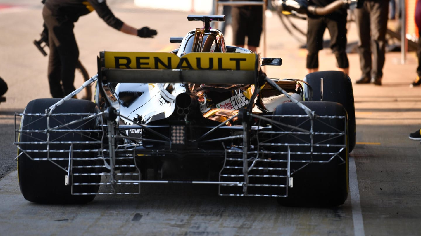 Nico Hulkenberg (GER) Renault Sport F1 Team RS18 with aero sensors at Formula One Testing, Day One, Barcelona, Spain, 6 March 2018. © Mark Sutton/Sutton Images