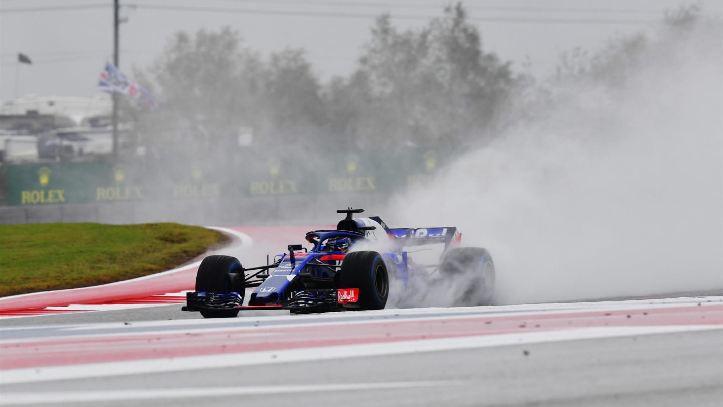 Brendon Hartley, Scuderia Toro Rosso STR13 at Formula One World Championship, Rd18, United States Grand Prix, Practice, Circuit of the Americas, Austin, Texas, USA, Friday 19 October 2018.