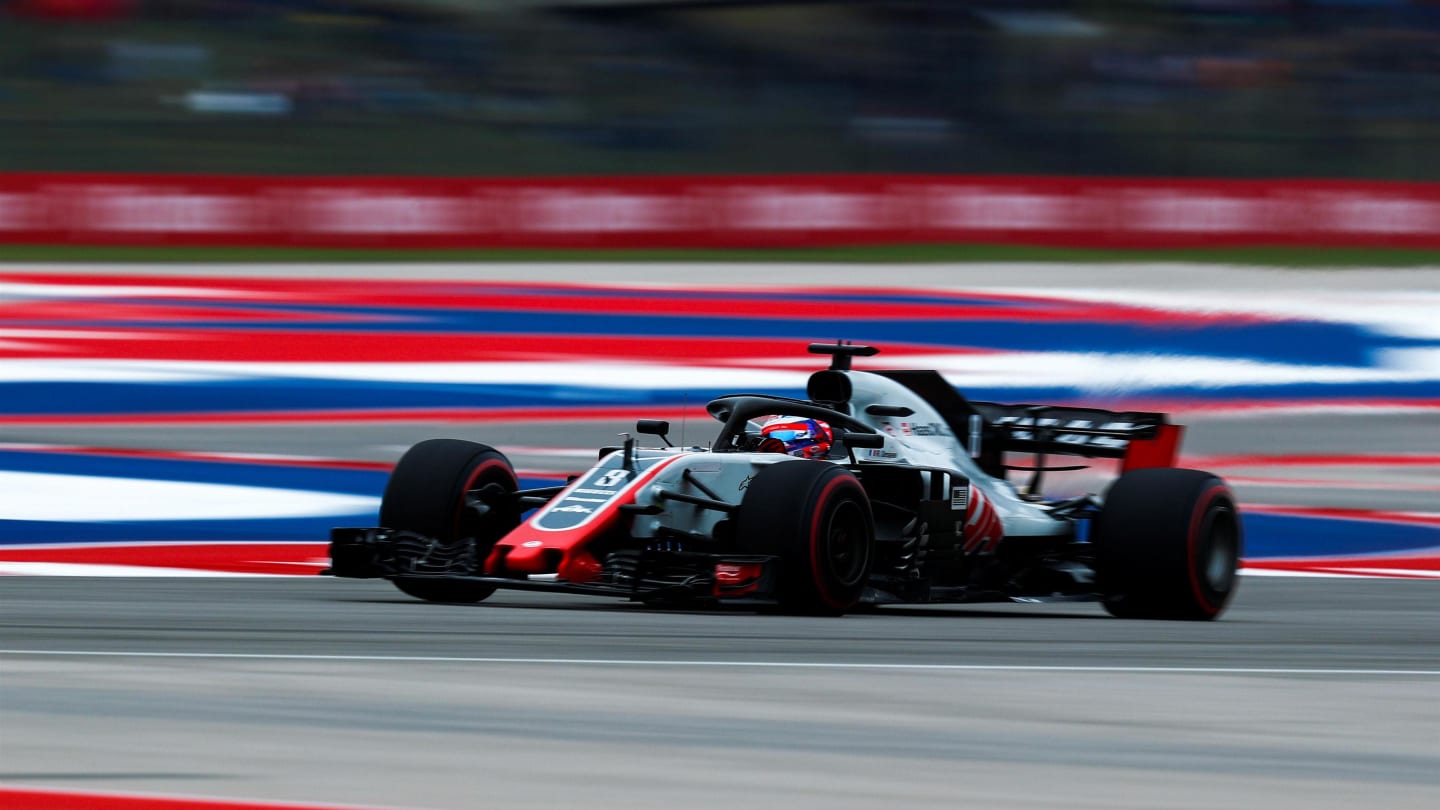 Romain Grosjean, Haas F1 Team VF-18 at Formula World Championship, Rd18, United States Grand Prix, Qualifying, Circuit of the Americas, Austin, Texas, USA, Saturday 20 October 2018.
