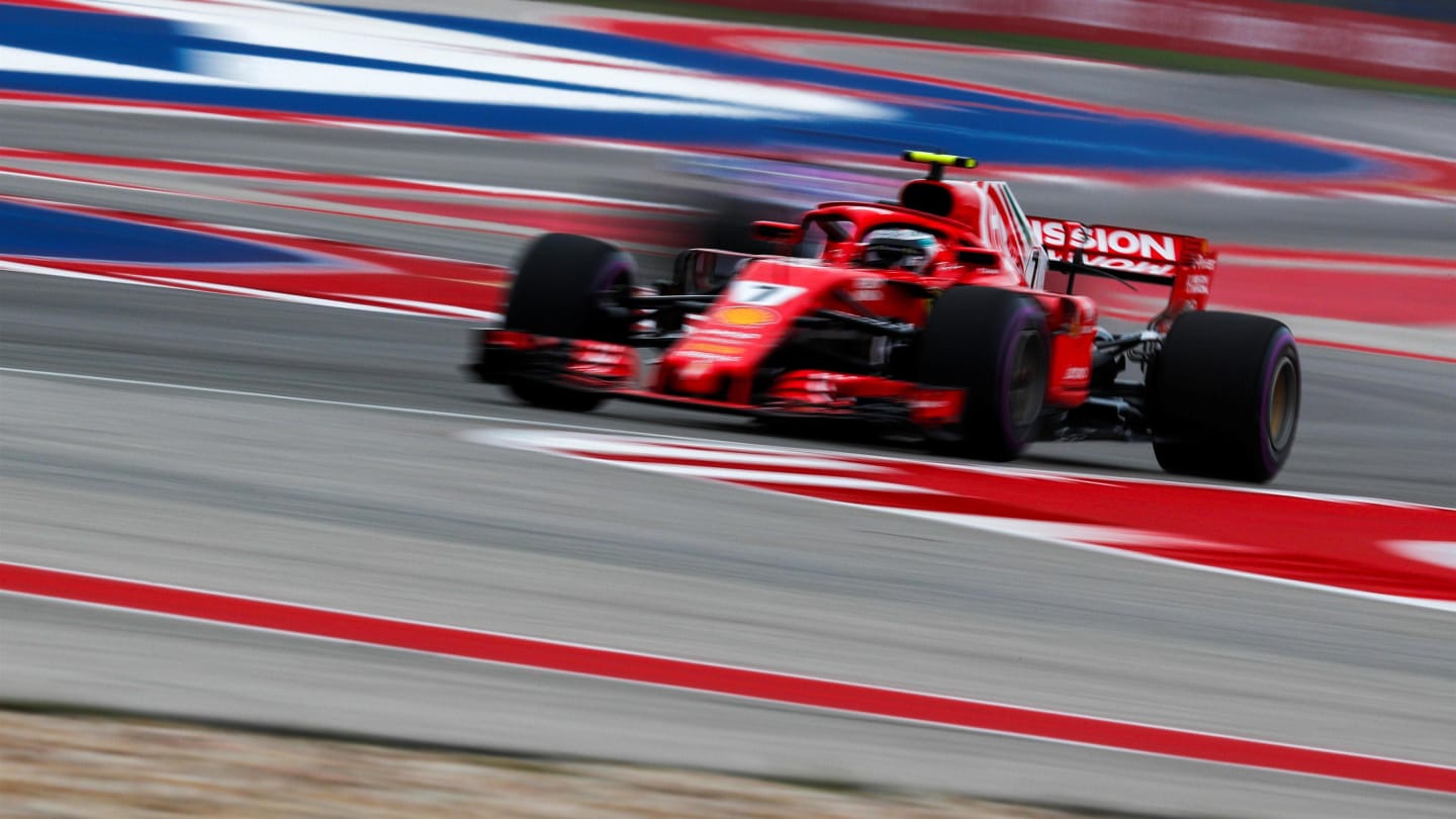 Kimi Raikkonen, Ferrari SF71H at Formula World Championship, Rd18, United States Grand Prix, Qualifying, Circuit of the Americas, Austin, Texas, USA, Saturday 20 October 2018.