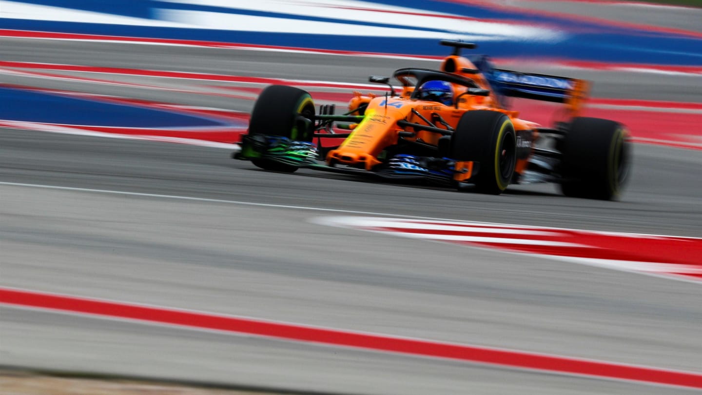 Fernando Alonso, McLaren MCL33 at Formula World Championship, Rd18, United States Grand Prix,