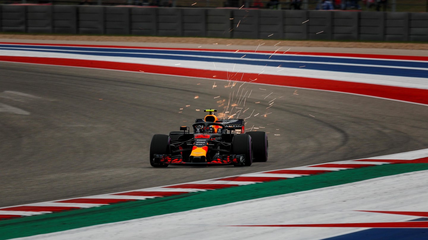 Max Verstappen, Red Bull Racing RB14 at Formula World Championship, Rd18, United States Grand Prix,