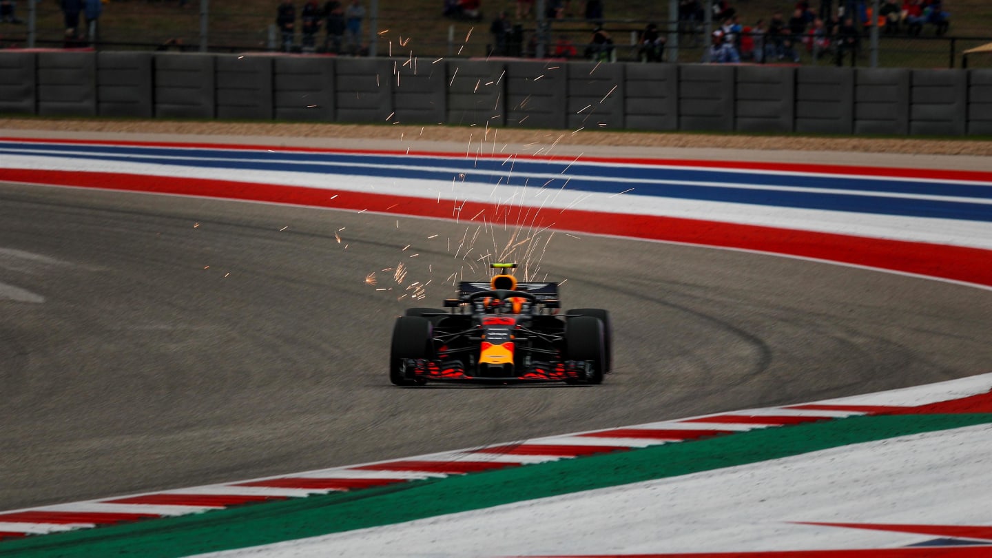 Max Verstappen, Red Bull Racing RB14 at Formula World Championship, Rd18, United States Grand Prix,
