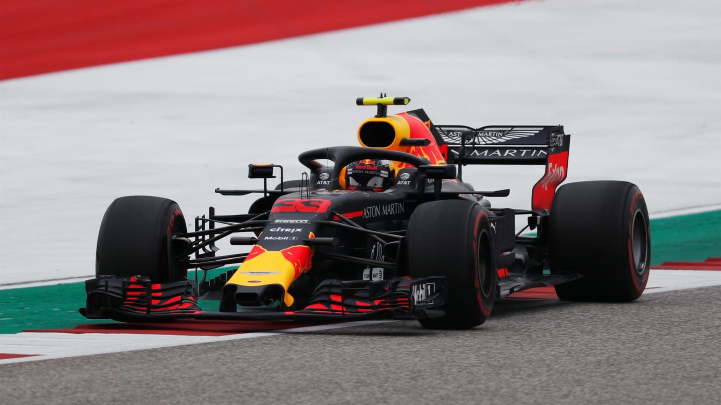 Max Verstappen, Red Bull Racing RB14 at Formula One World Championship, Rd18, United States Grand