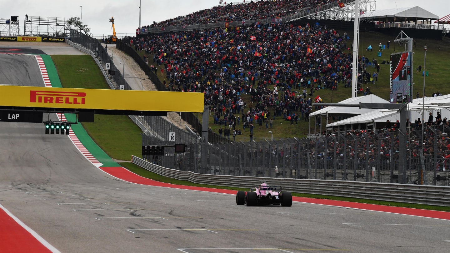 Sergio Perez, Racing Point Force India VJM11 at Formula World Championship, Rd18, United States