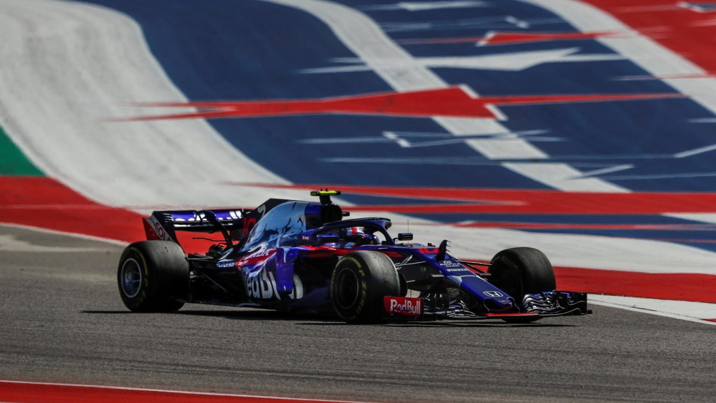 Pierre Gasly, Toro Rosso STR13 at Formula One World Championship, Rd18, United States Grand Prix, Race, Circuit of the Americas, Austin, Texas, USA, Sunday 21 October 2018.