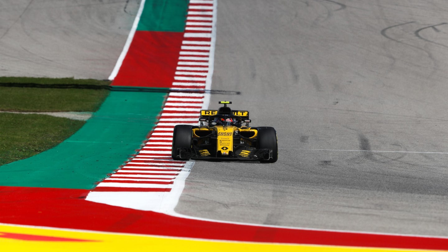 Carlos Sainz, Renault Sport F1 Team R.S. 18 at Formula One World Championship, Rd18, United States Grand Prix, Race, Circuit of the Americas, Austin, Texas, USA, Sunday 21 October 2018.