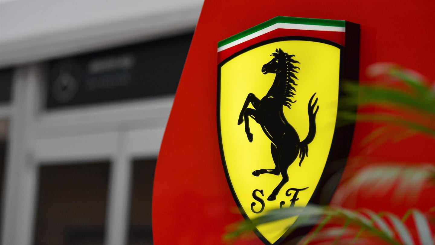 Ferrari logo at Formula One World Championship, Rd18, United States Grand Prix, Preparations,