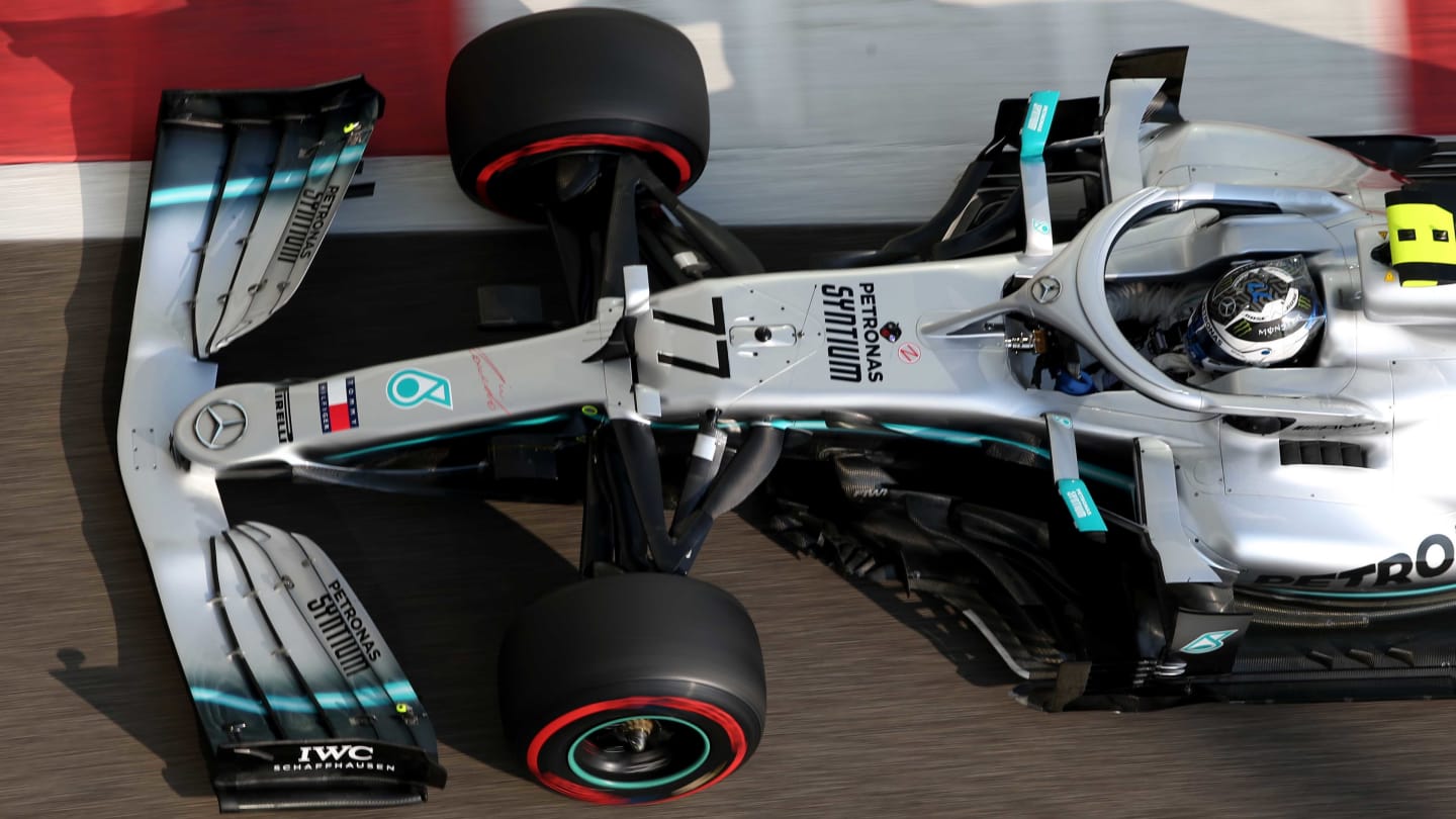 ABU DHABI, UNITED ARAB EMIRATES - NOVEMBER 30: Valtteri Bottas driving the (77) Mercedes AMG Petronas F1 Team Mercedes W10 on track during final practice for the F1 Grand Prix of Abu Dhabi at Yas Marina Circuit on November 30, 2019 in Abu Dhabi, United Arab Emirates. (Photo by Charles Coates/Getty Images)
