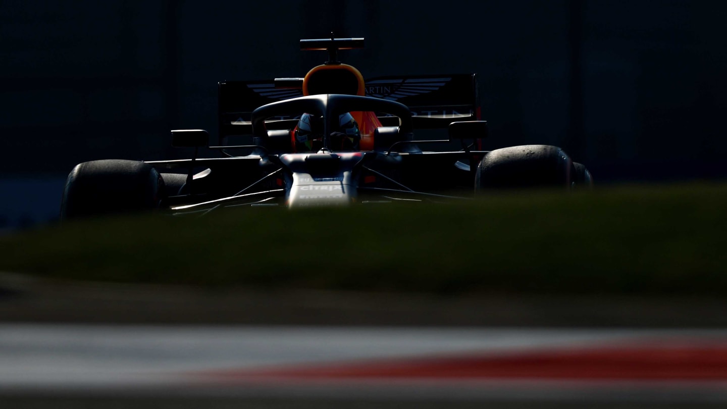 ABU DHABI, UNITED ARAB EMIRATES - NOVEMBER 30: Max Verstappen of the Netherlands driving the (33) Aston Martin Red Bull Racing RB15 on track during final practice for the F1 Grand Prix of Abu Dhabi at Yas Marina Circuit on November 30, 2019 in Abu Dhabi, United Arab Emirates. (Photo by Dan Istitene/Getty Images)