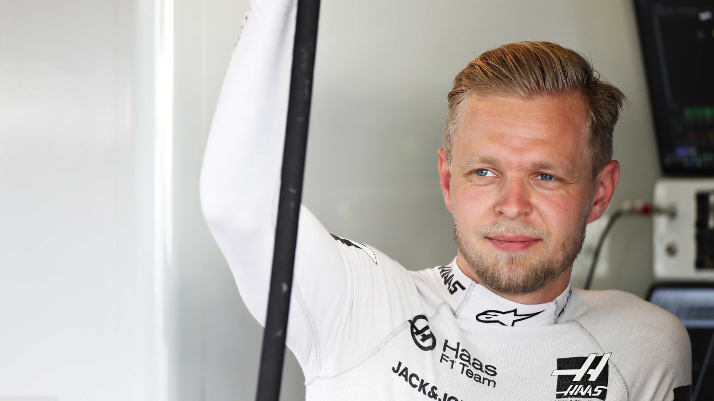ABU DHABI, UNITED ARAB EMIRATES - NOVEMBER 30: Kevin Magnussen of Denmark and Haas F1 prepares to drive in the garage during final practice for the F1 Grand Prix of Abu Dhabi at Yas Marina Circuit on November 30, 2019 in Abu Dhabi, United Arab Emirates. (Photo by Mark Thompson/Getty Images)