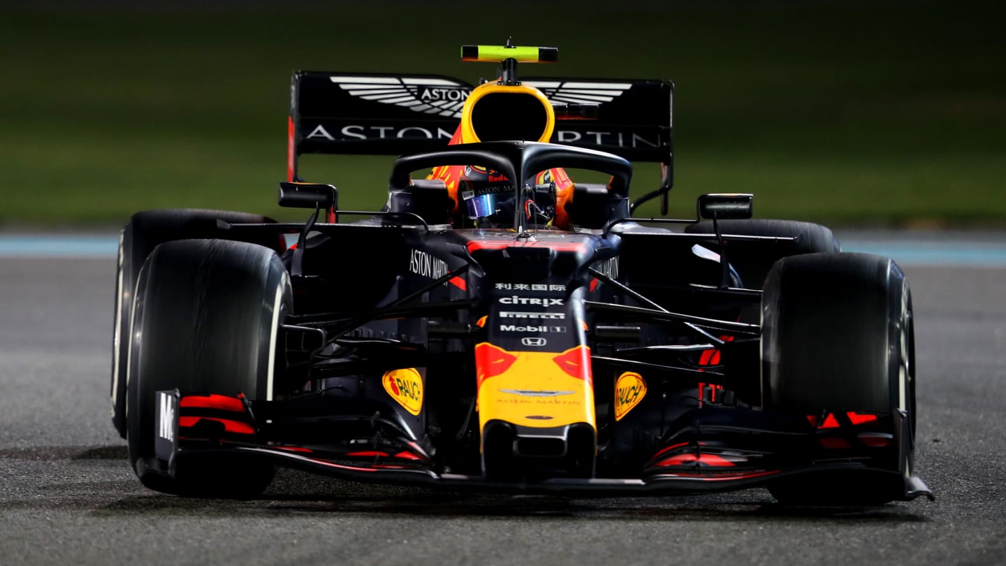 ABU DHABI, UNITED ARAB EMIRATES - DECEMBER 01: Alexander Albon of Thailand driving the (23) Aston Martin Red Bull Racing RB15 on track during the F1 Grand Prix of Abu Dhabi at Yas Marina Circuit on December 01, 2019 in Abu Dhabi, United Arab Emirates. (Photo by Francois Nel/Getty Images)
